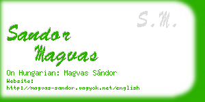 sandor magvas business card